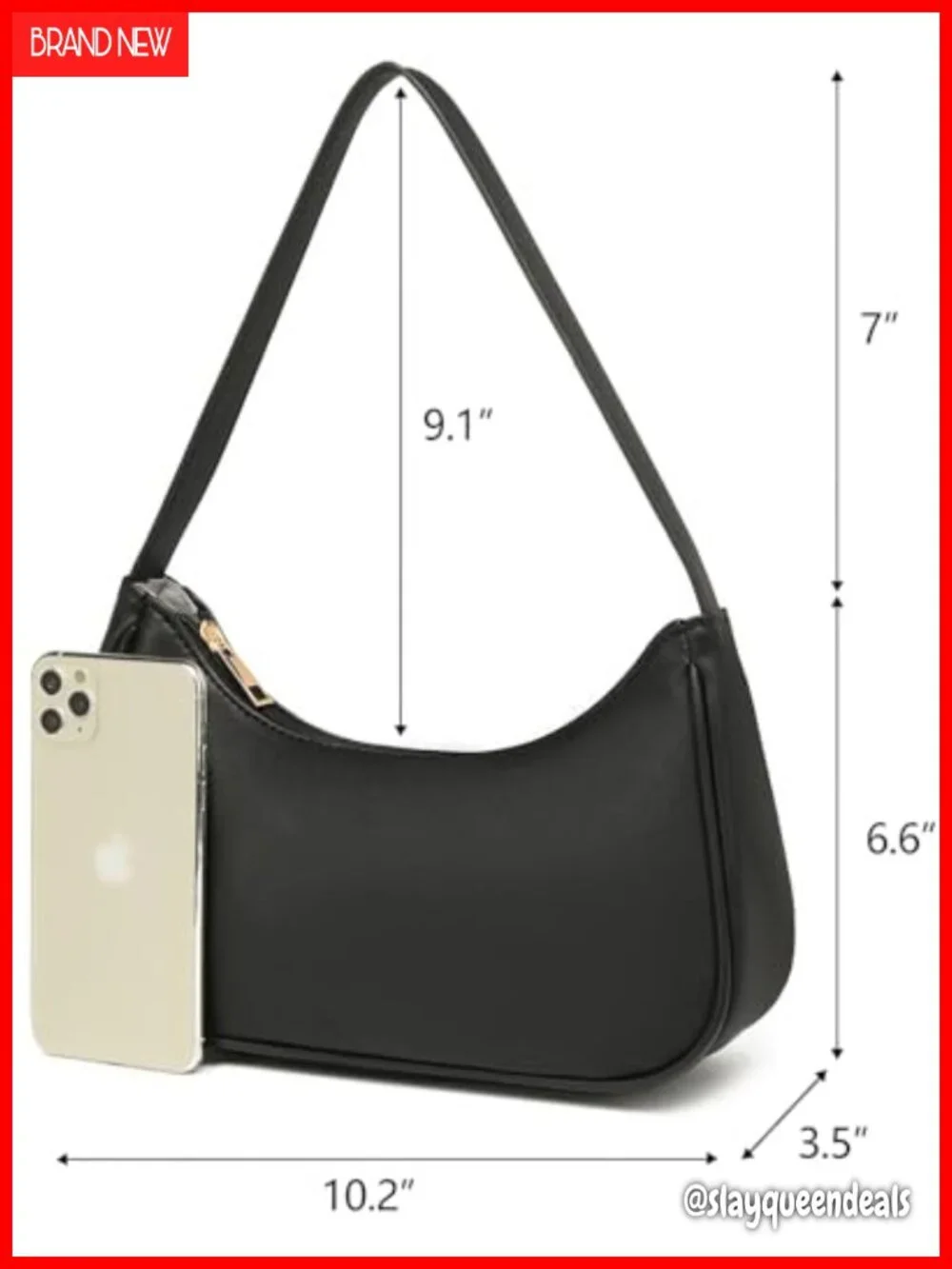Vegan Leather Hobo Sling Tote Handbag with Zipper Closure Retro
